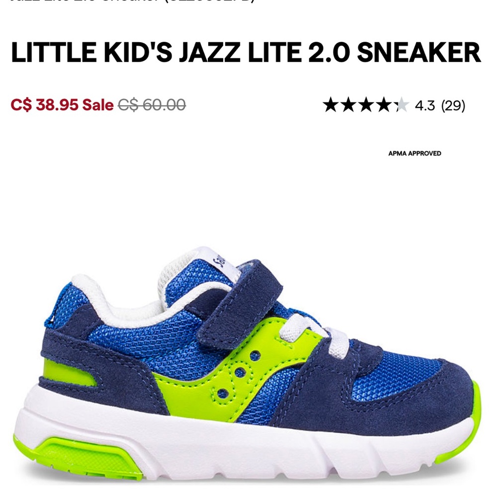 Saucony Jazz Lite 2.0 Blue/Green Sneaker Size 5M
